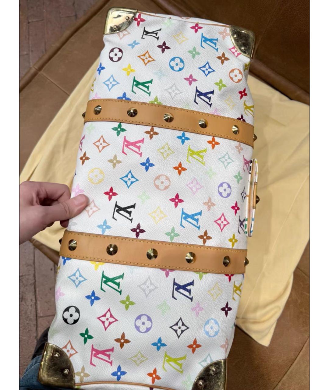 LOUIS VUITTON Белая кожаная дорожная/спортивная сумка, фото 3