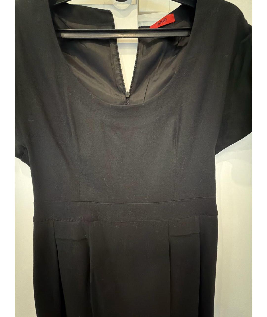 HUGO BOSS Черное шерстяное повседневное платье, фото 4