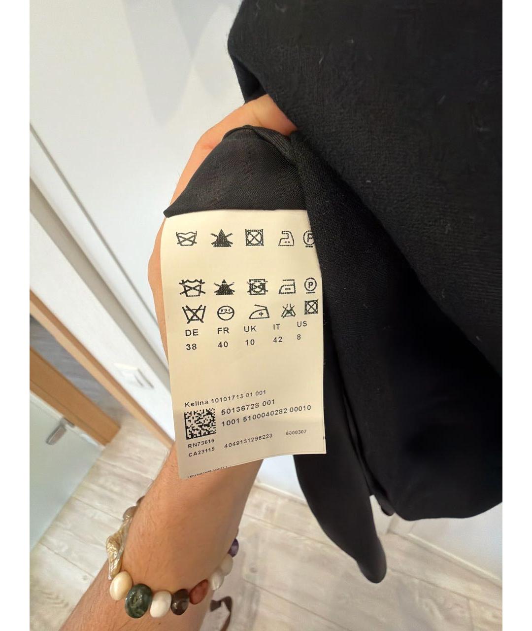 HUGO BOSS Черное шерстяное повседневное платье, фото 5