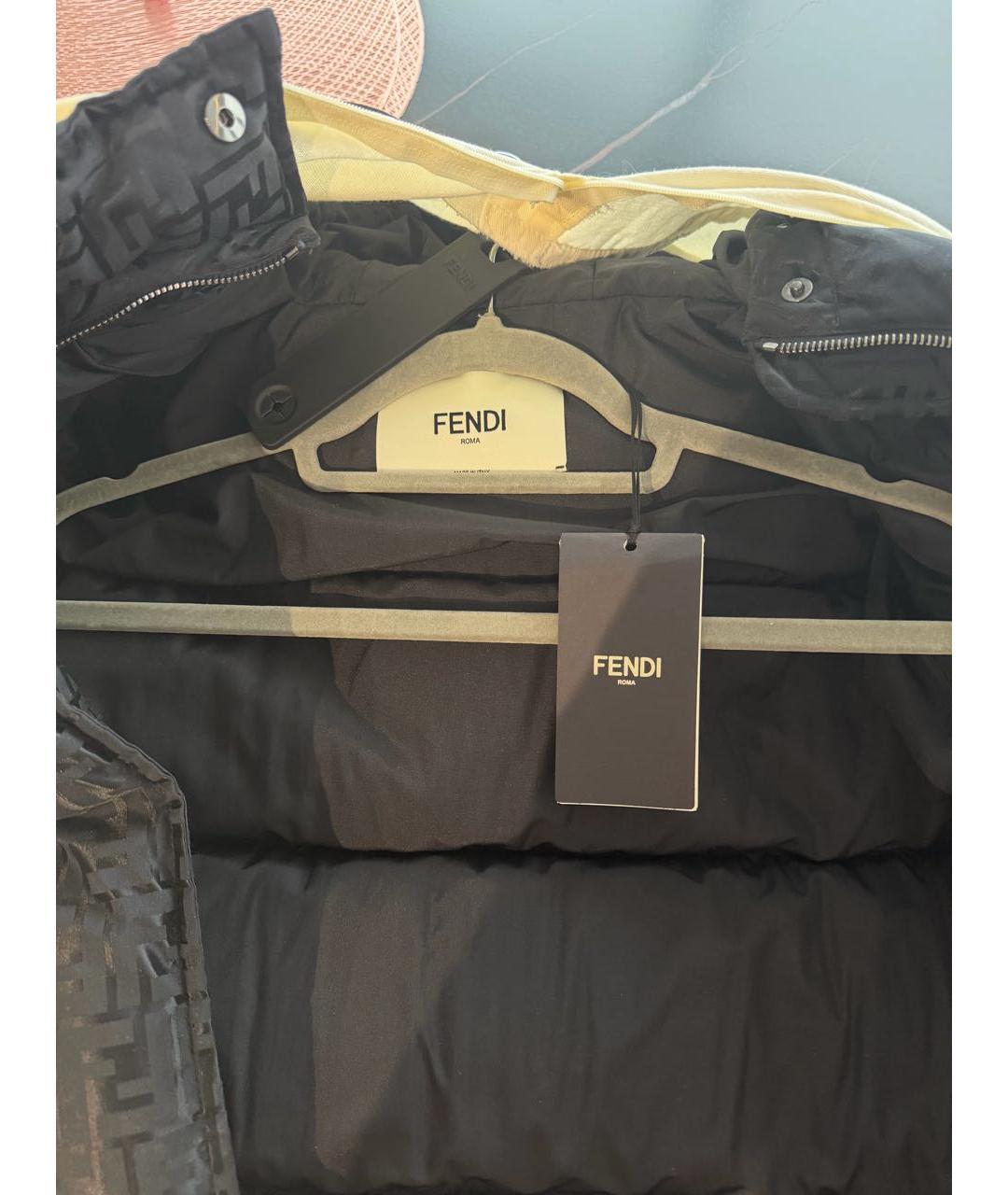 FENDI Черный хлопковый пуховик, фото 4