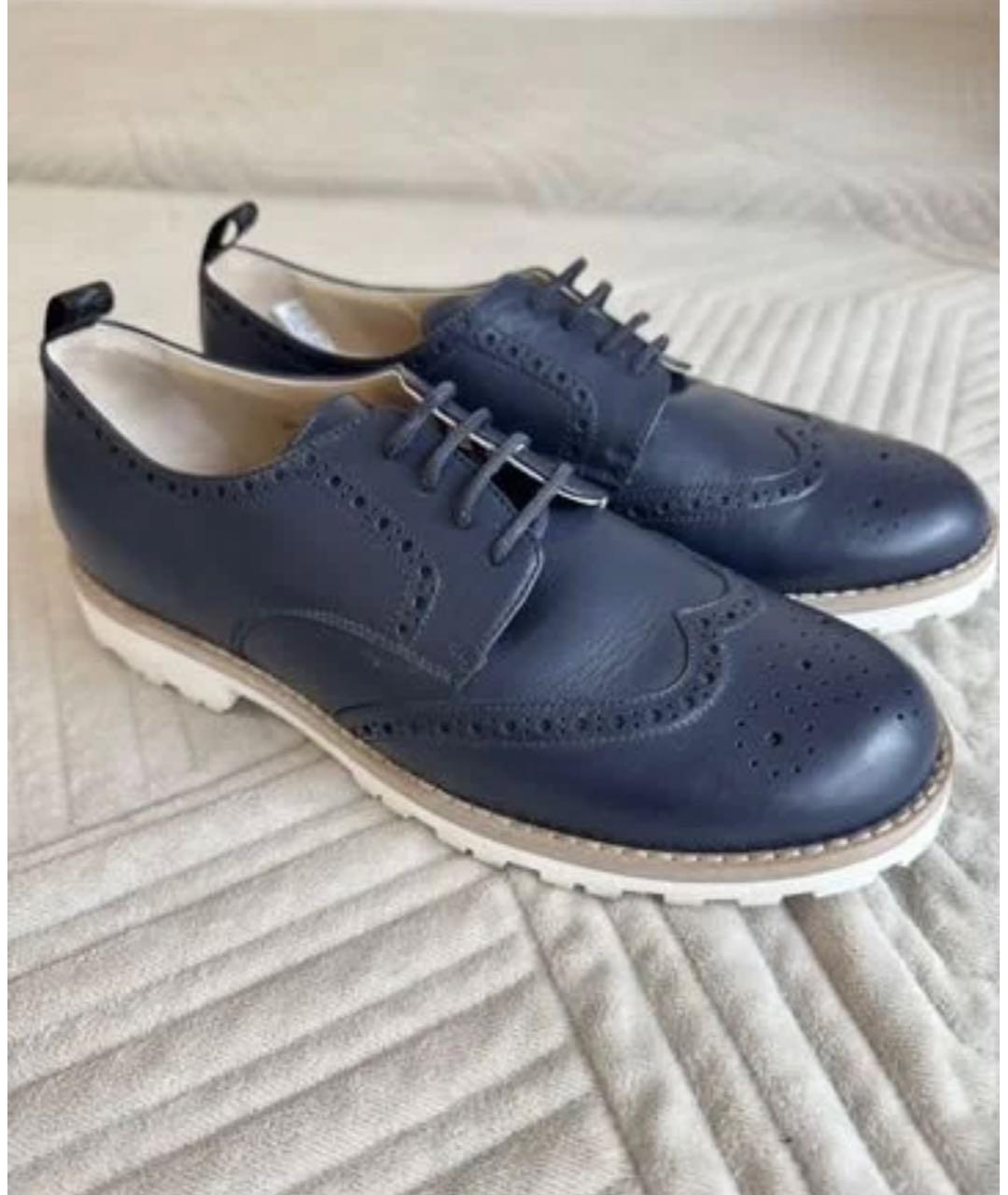 EMPORIO ARMANI Темно-синие кожаные ботинки, фото 9