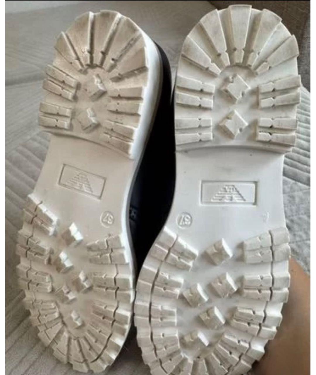 EMPORIO ARMANI Темно-синие кожаные ботинки, фото 6