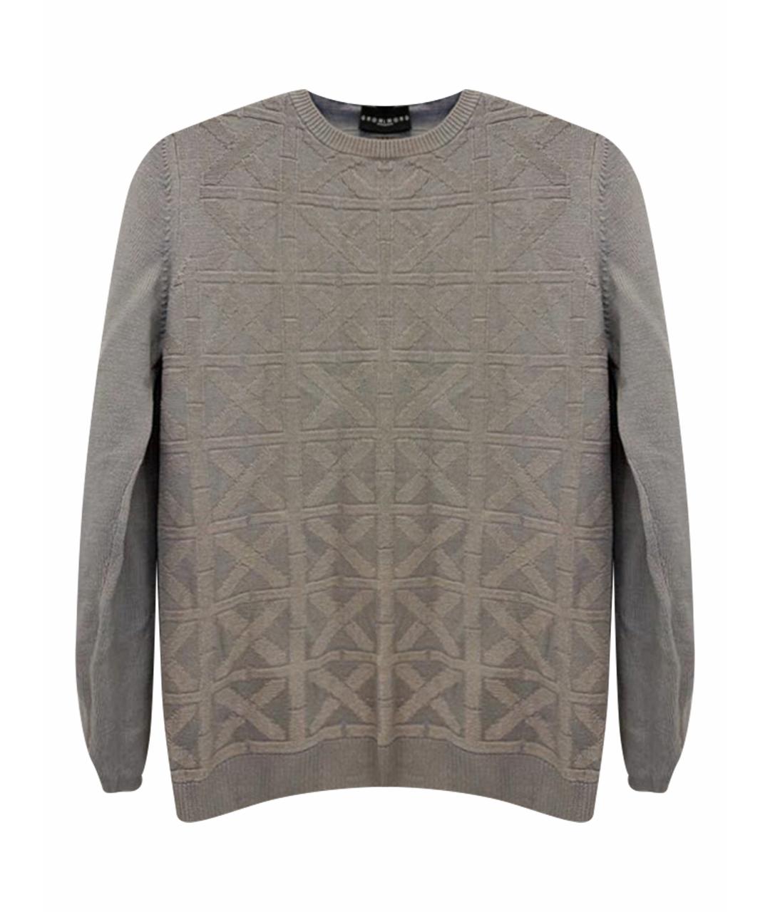 JOHN RICHMOND Антрацитовый хлопковый джемпер / свитер, фото 1