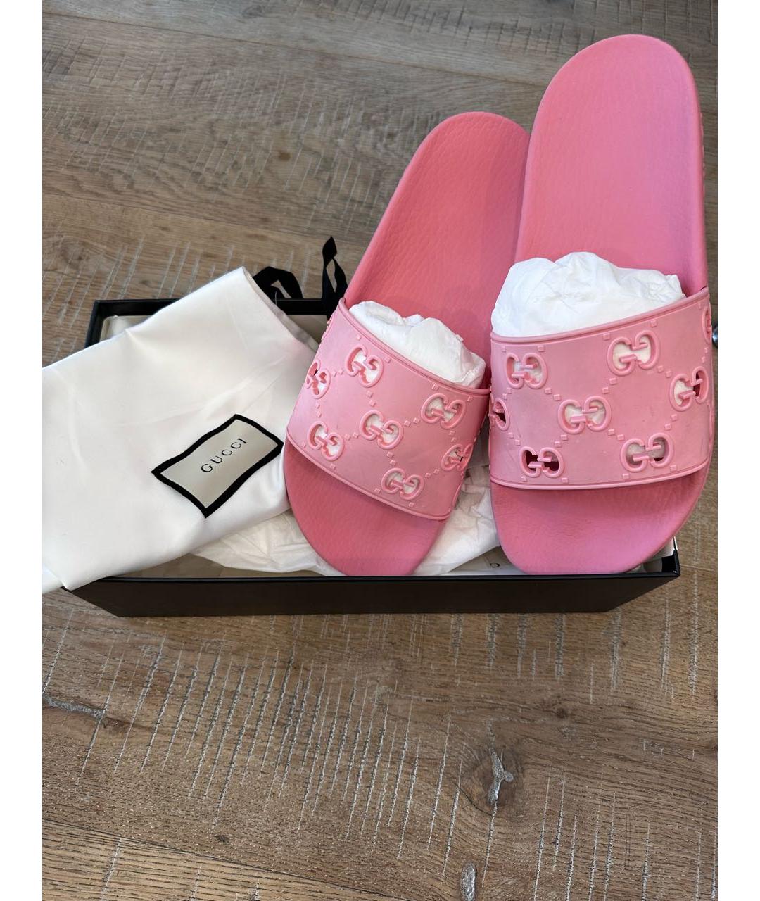 GUCCI Розовые шлепанцы, фото 2