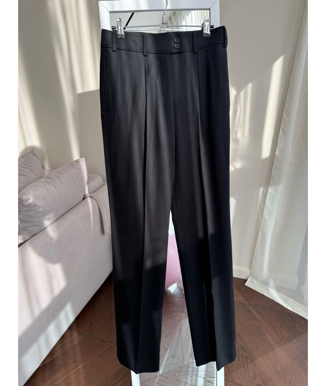 SAINT LAURENT Черные шерстяные брюки широкие, фото 9