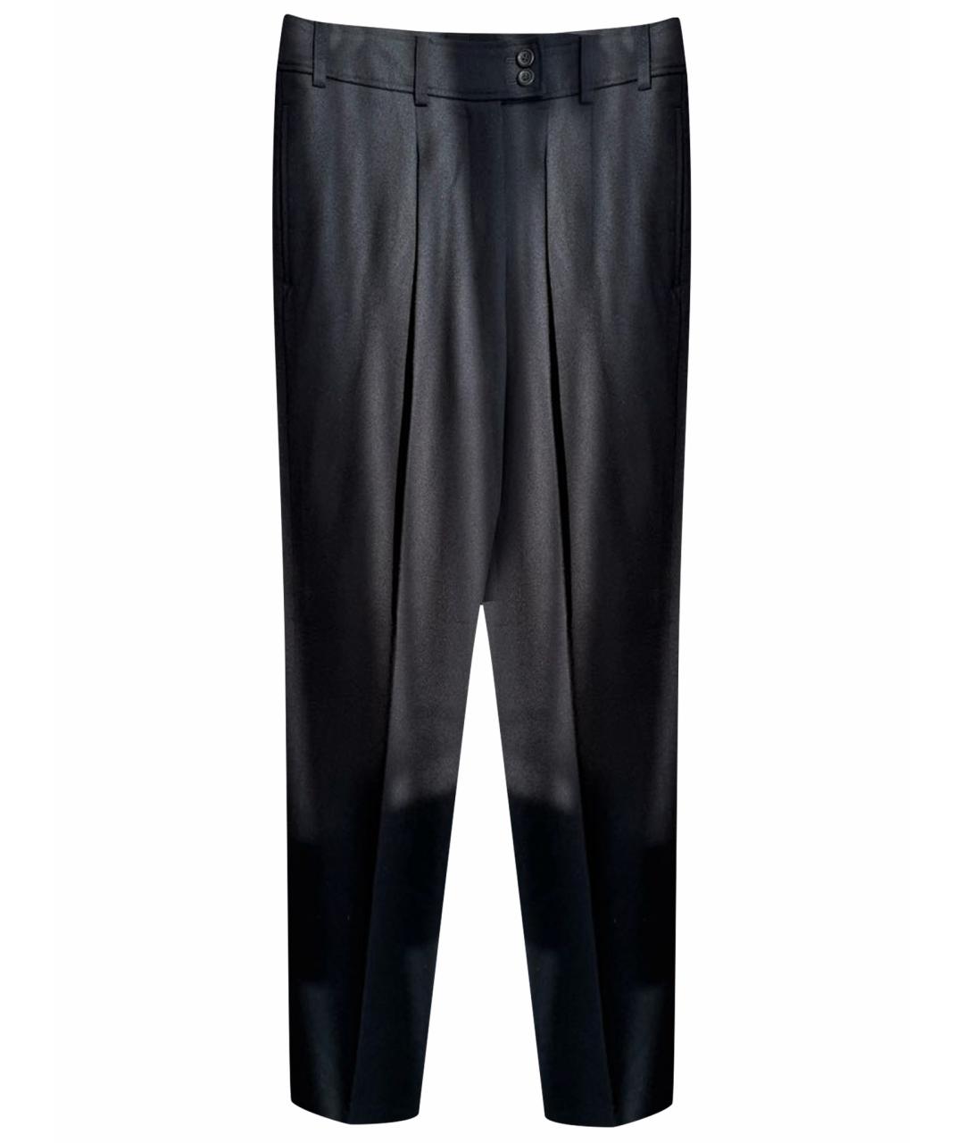 SAINT LAURENT Черные шерстяные брюки широкие, фото 1