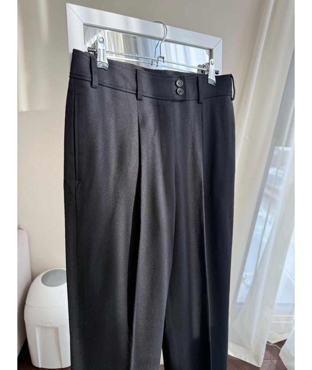 SAINT LAURENT Черные шерстяные брюки широкие, фото 2
