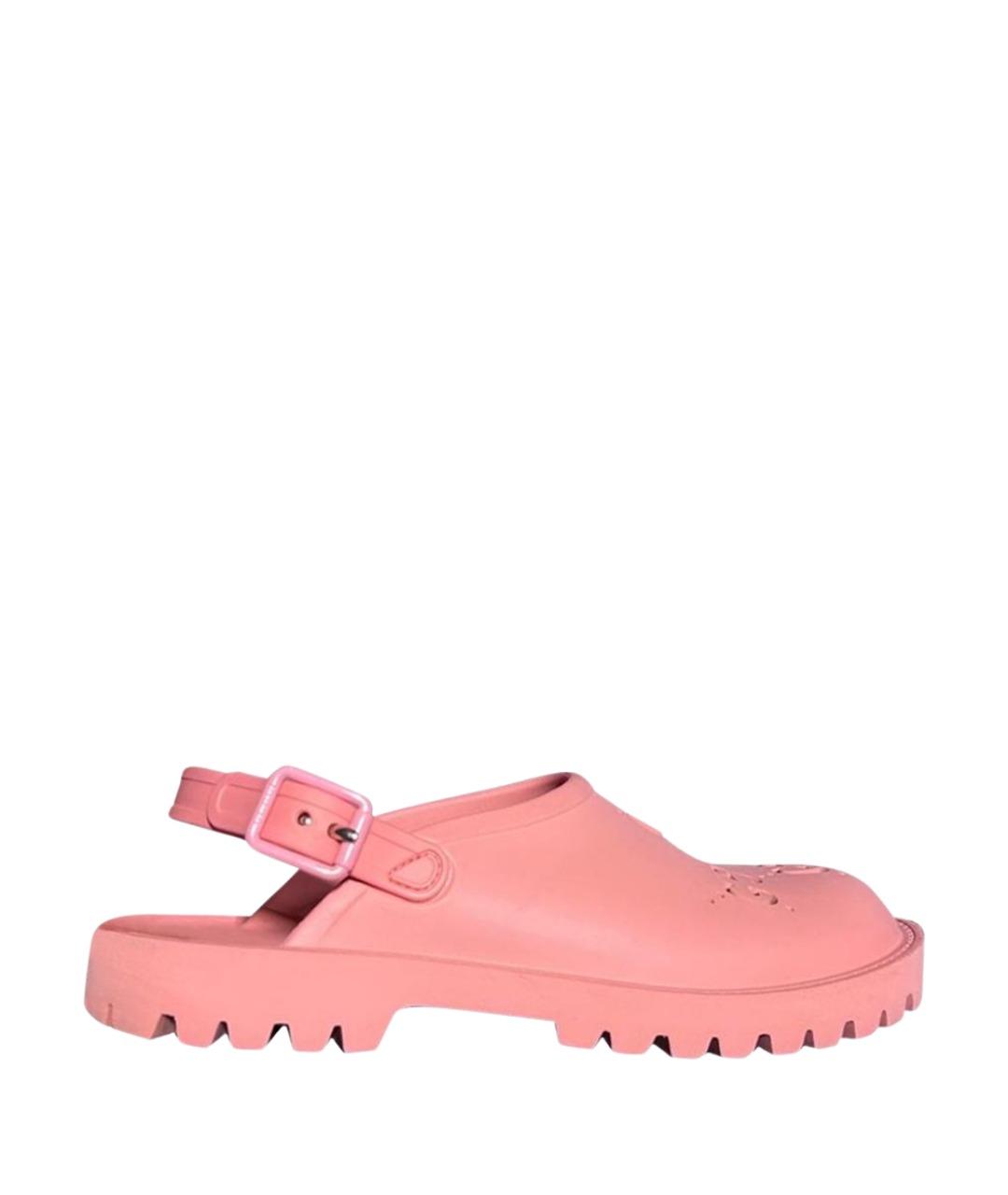 GUCCI Розовые резиновые сандалии и шлепанцы, фото 1