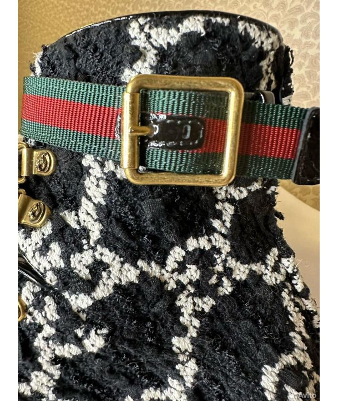 GUCCI Черные текстильные ботинки, фото 8