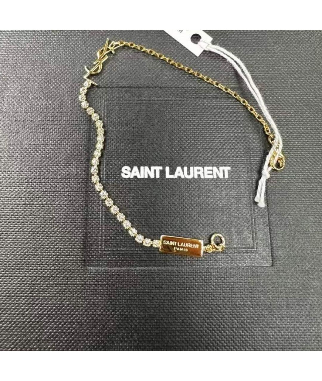 SAINT LAURENT Золотой латунный браслет, фото 2