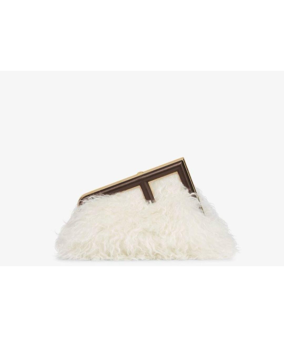 FENDI Белая меховая сумка с короткими ручками, фото 8