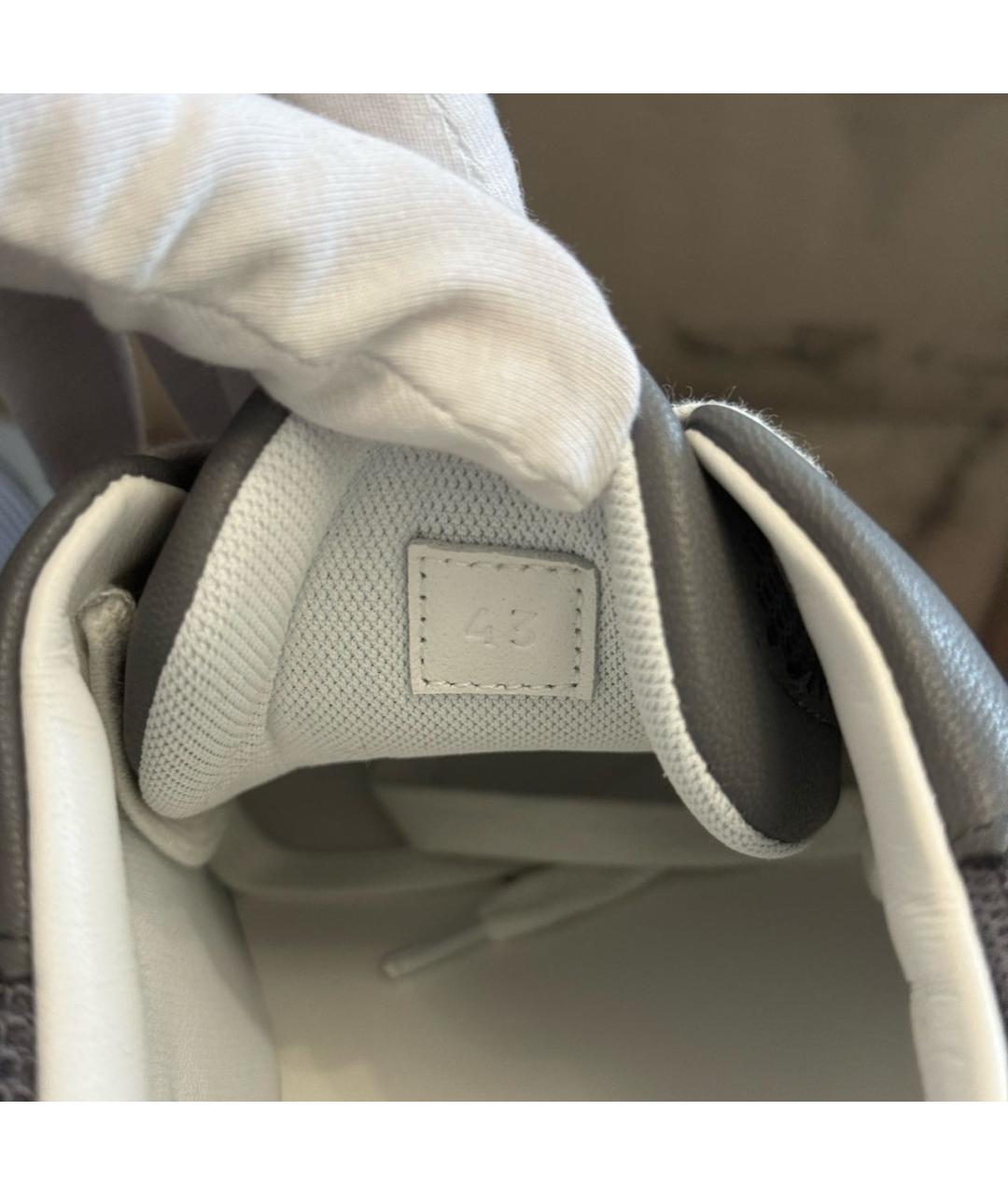 HERMES Антрацитовые кожаные низкие кроссовки / кеды, фото 5