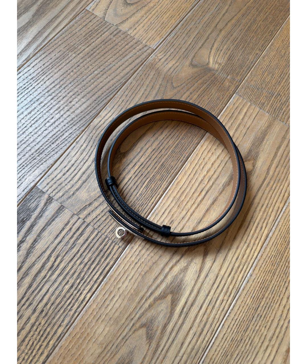 HERMES Черный кожаный ремень, фото 2