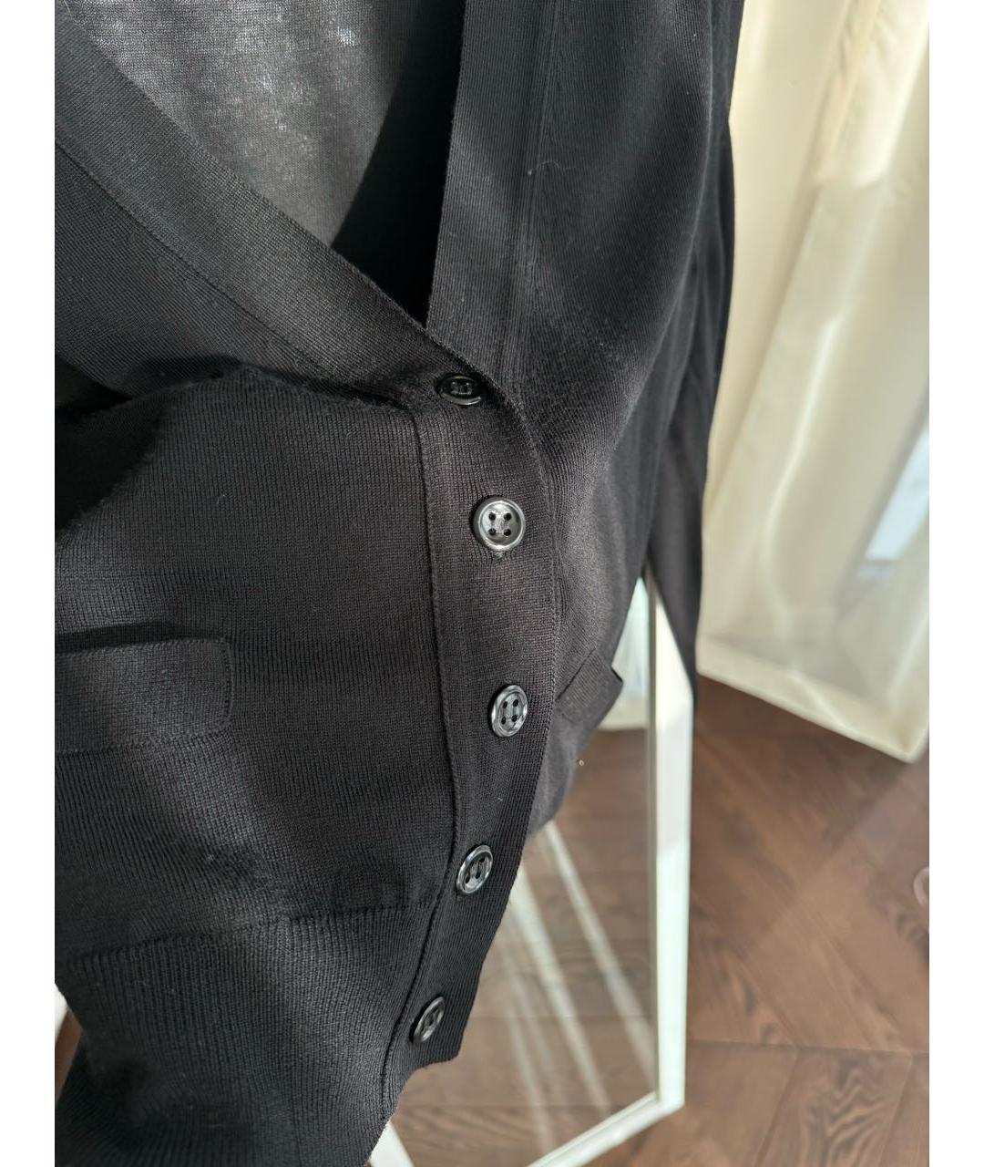SAINT LAURENT Черный шерстяной кардиган, фото 5