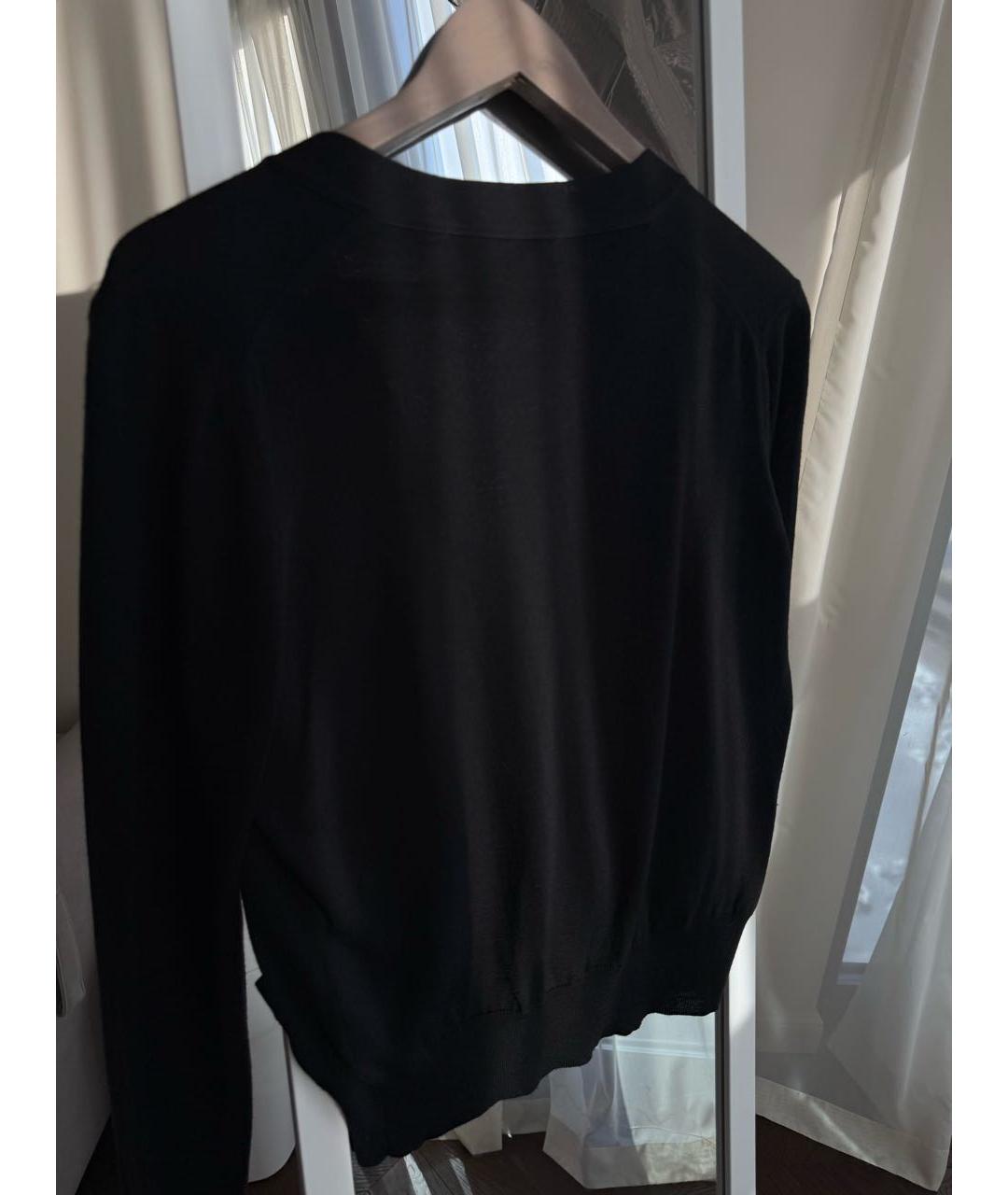 SAINT LAURENT Черный шерстяной кардиган, фото 2