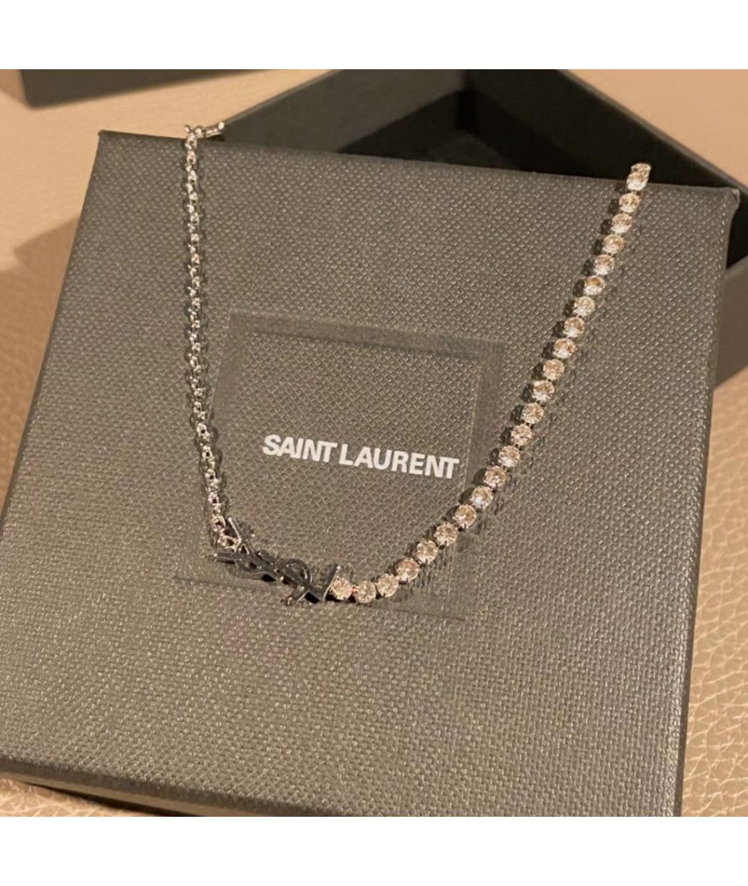 SAINT LAURENT Серебрянный латунный браслет, фото 4