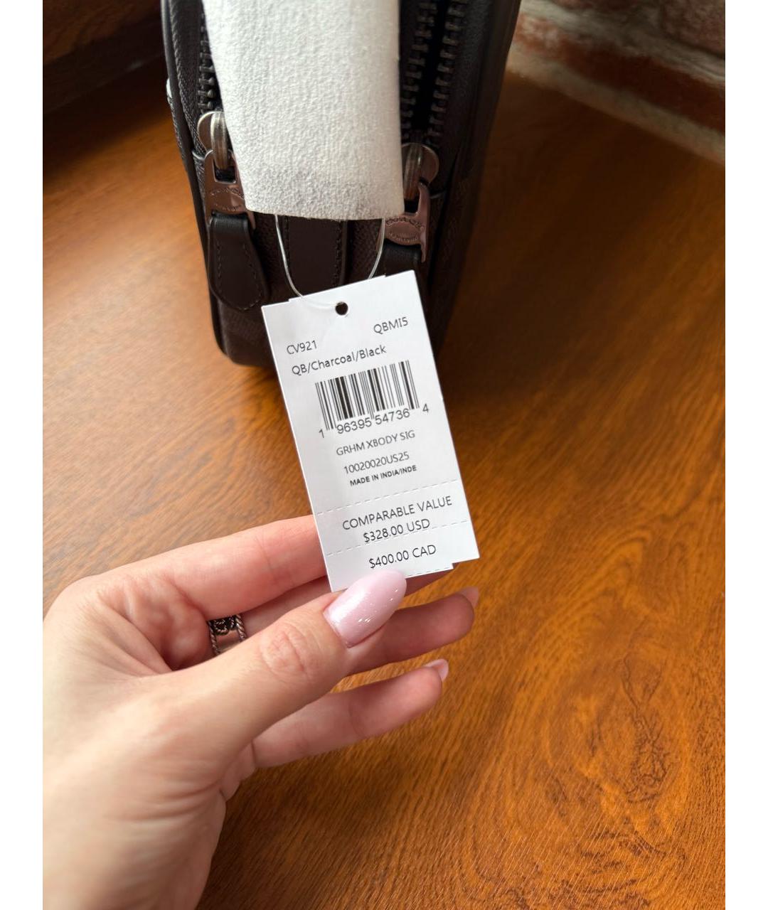 COACH Антрацитовая сумка на плечо, фото 7