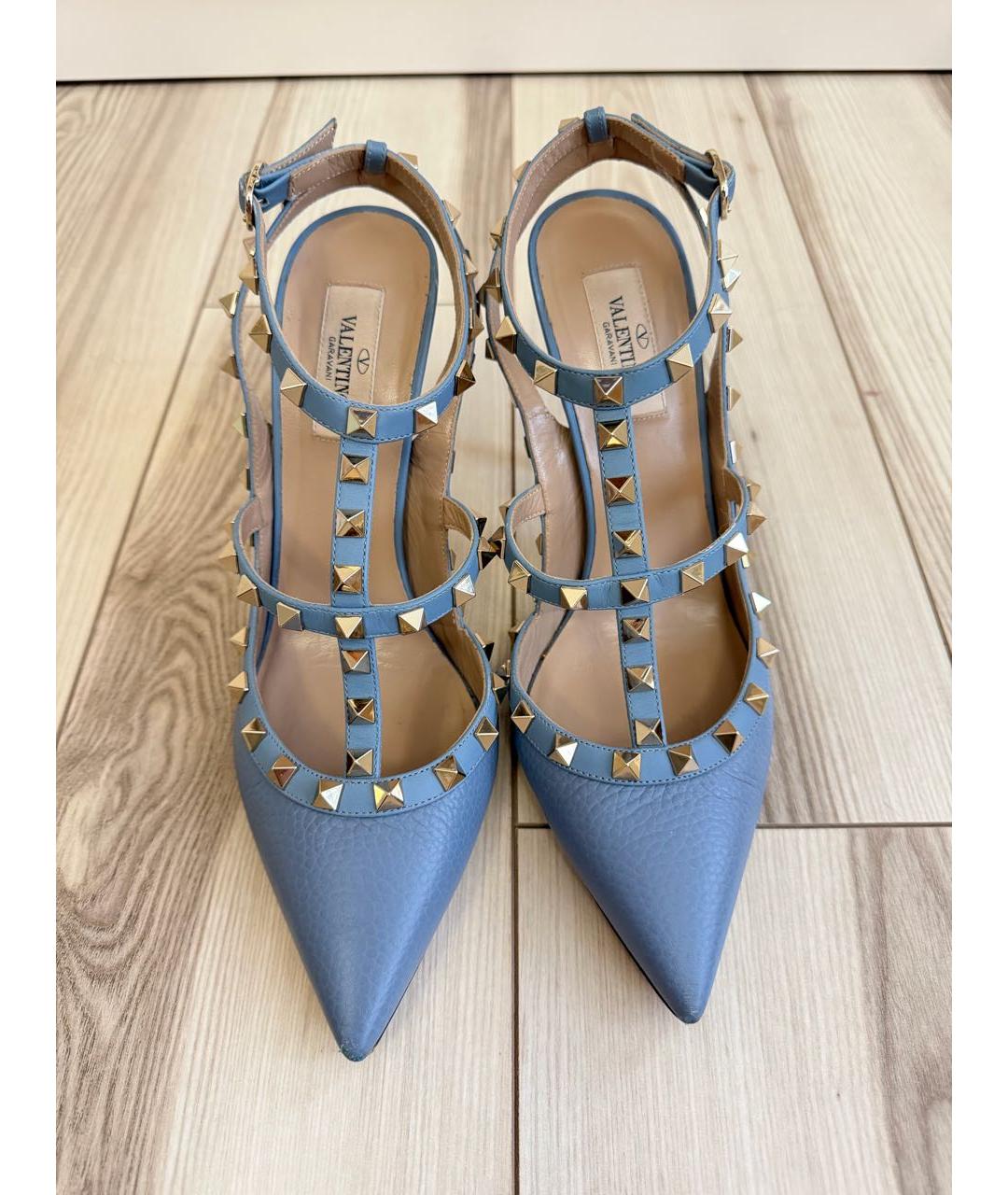 VALENTINO Голубые кожаные туфли, фото 3