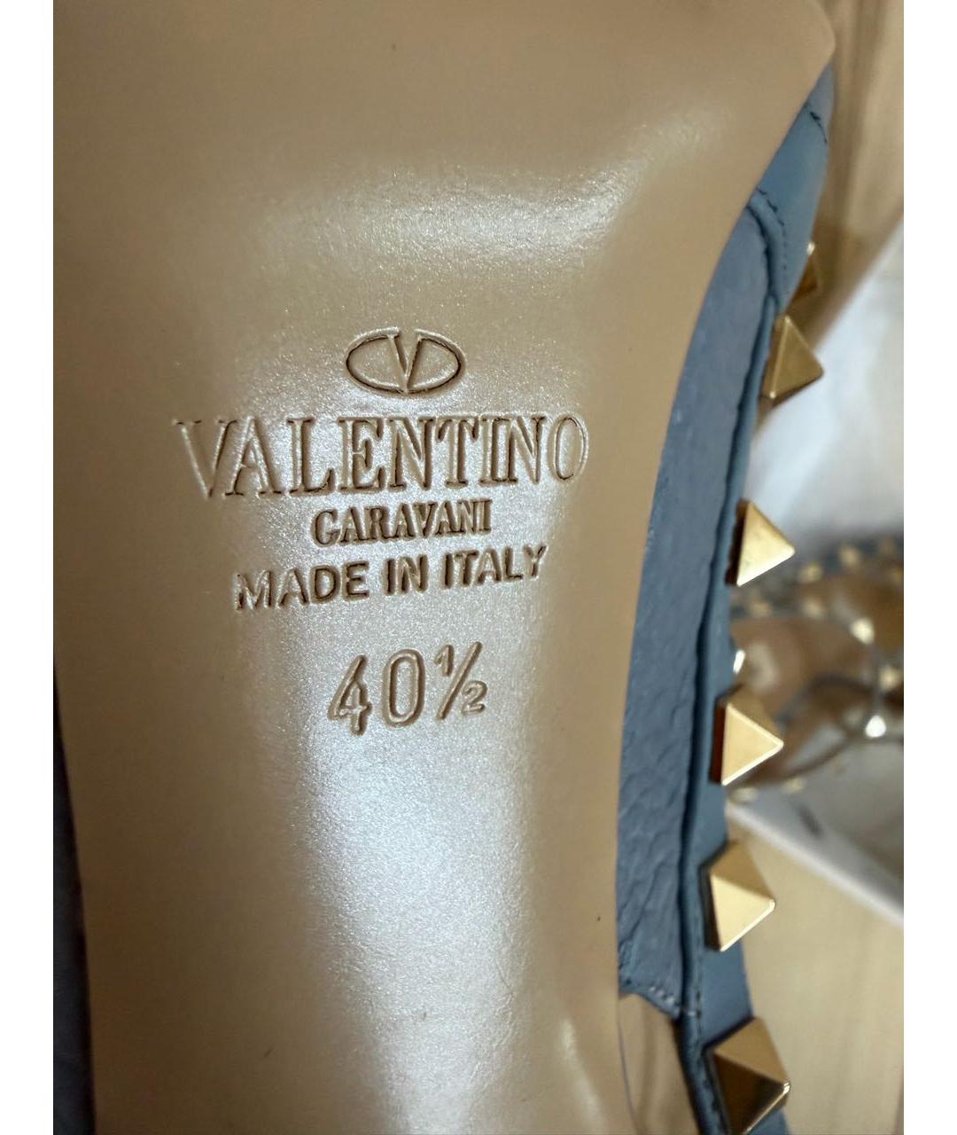 VALENTINO Голубые кожаные туфли, фото 5