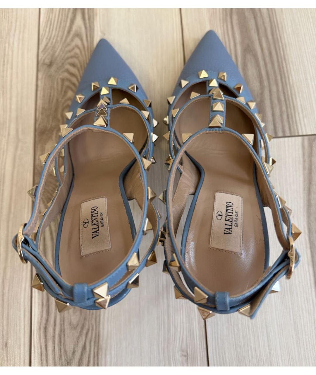 VALENTINO Голубые кожаные туфли, фото 4