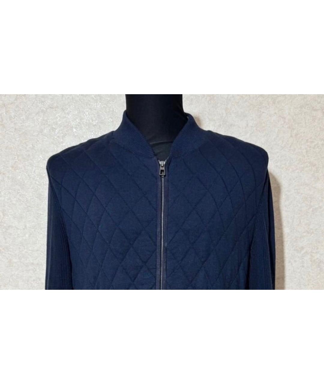 LORO PIANA Синий хлопковый кардиган, фото 3