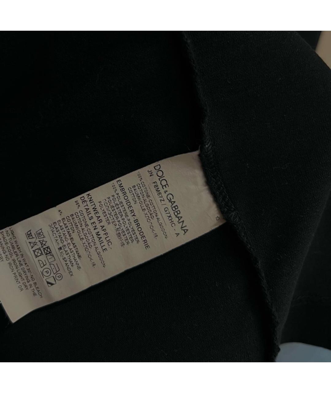 DOLCE&GABBANA Черная хлопковая майка, фото 5