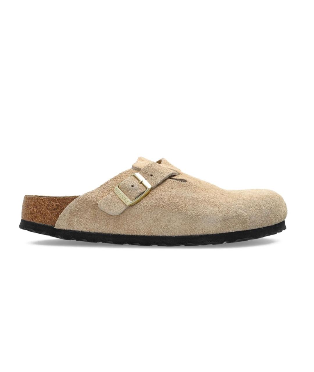 BIRKENSTOCK Бежевые замшевые сабо, фото 7