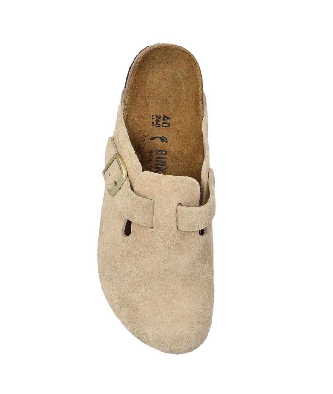 BIRKENSTOCK Бежевые замшевые сабо, фото 3