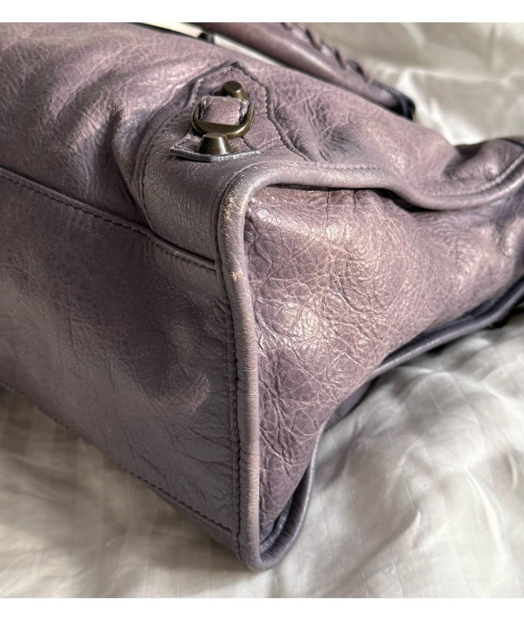 BALENCIAGA Фиолетовая кожаная сумка с короткими ручками, фото 6