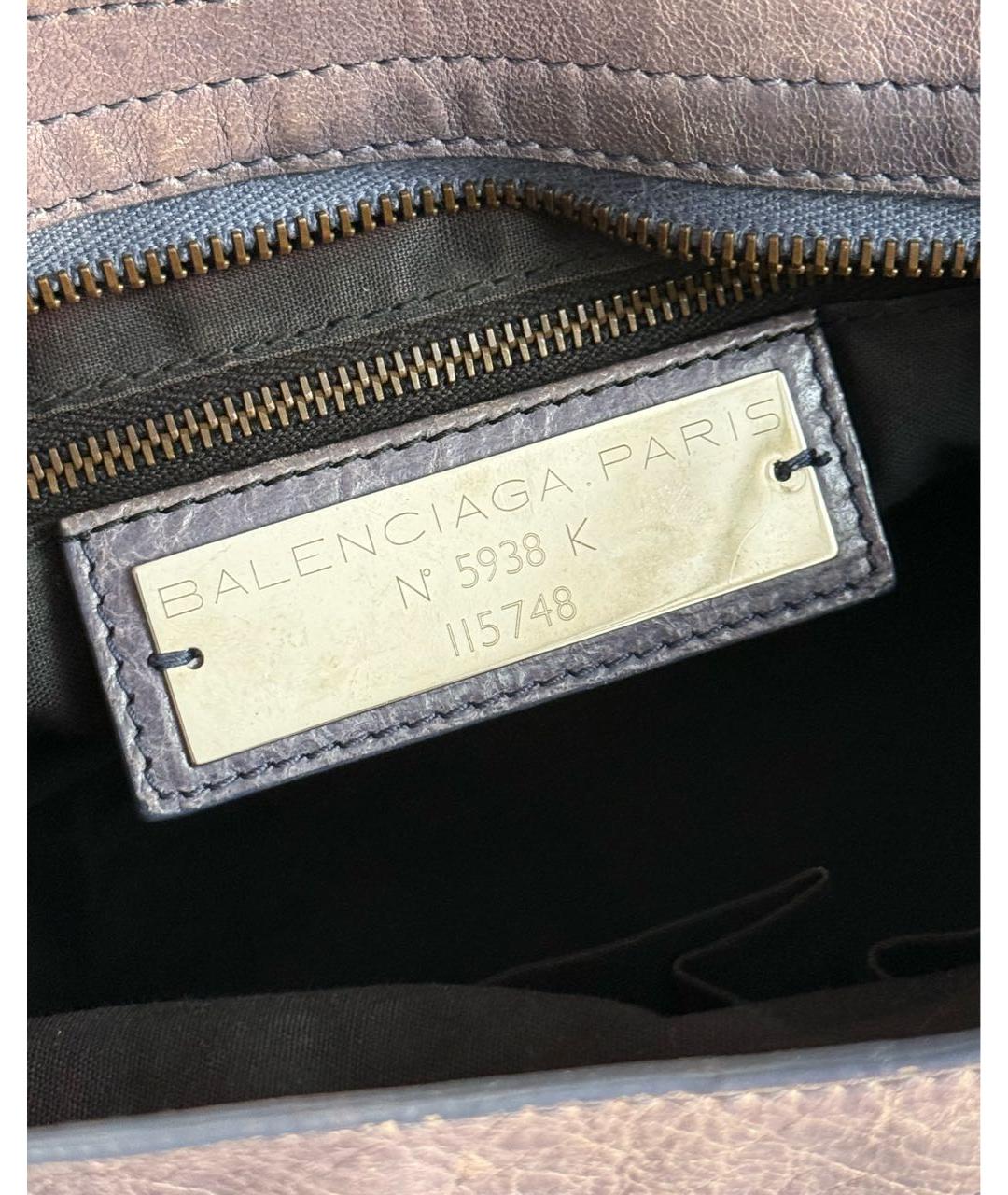 BALENCIAGA Фиолетовая кожаная сумка с короткими ручками, фото 8