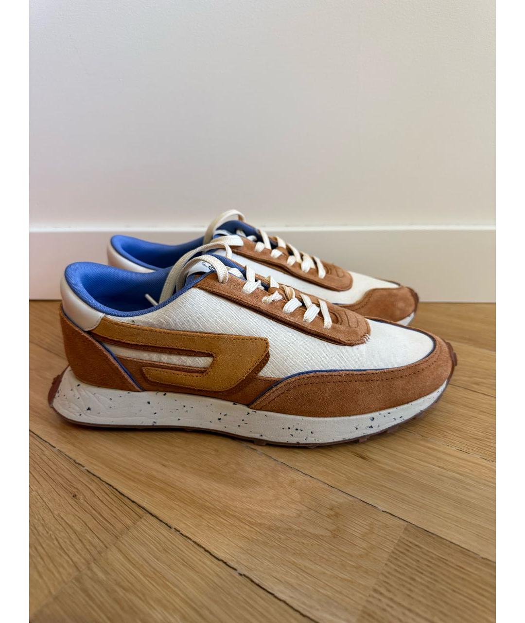 DIESEL Коричневые текстильные кроссовки, фото 5