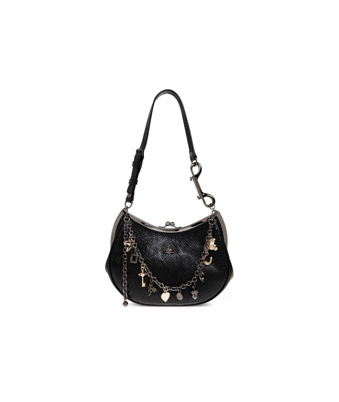 VIVIENNE WESTWOOD Черная кожаная сумка тоут, фото 6