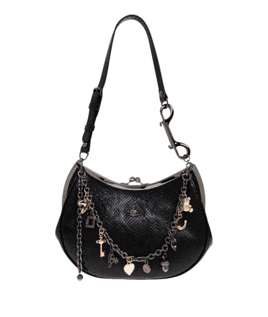 VIVIENNE WESTWOOD Черная кожаная сумка тоут, фото 1