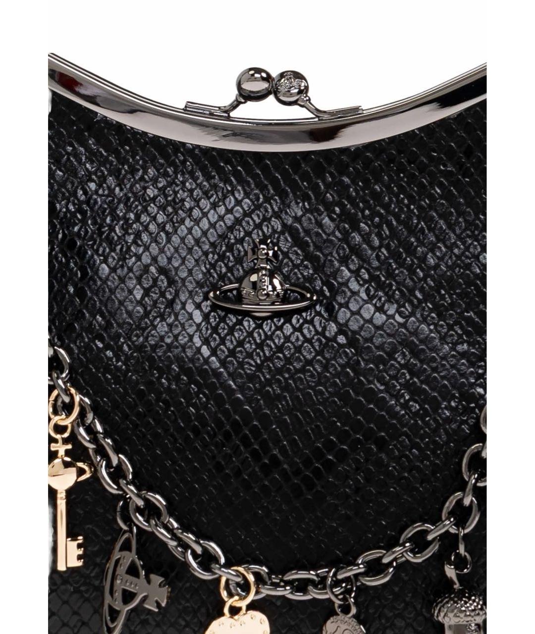 VIVIENNE WESTWOOD Черная кожаная сумка тоут, фото 3