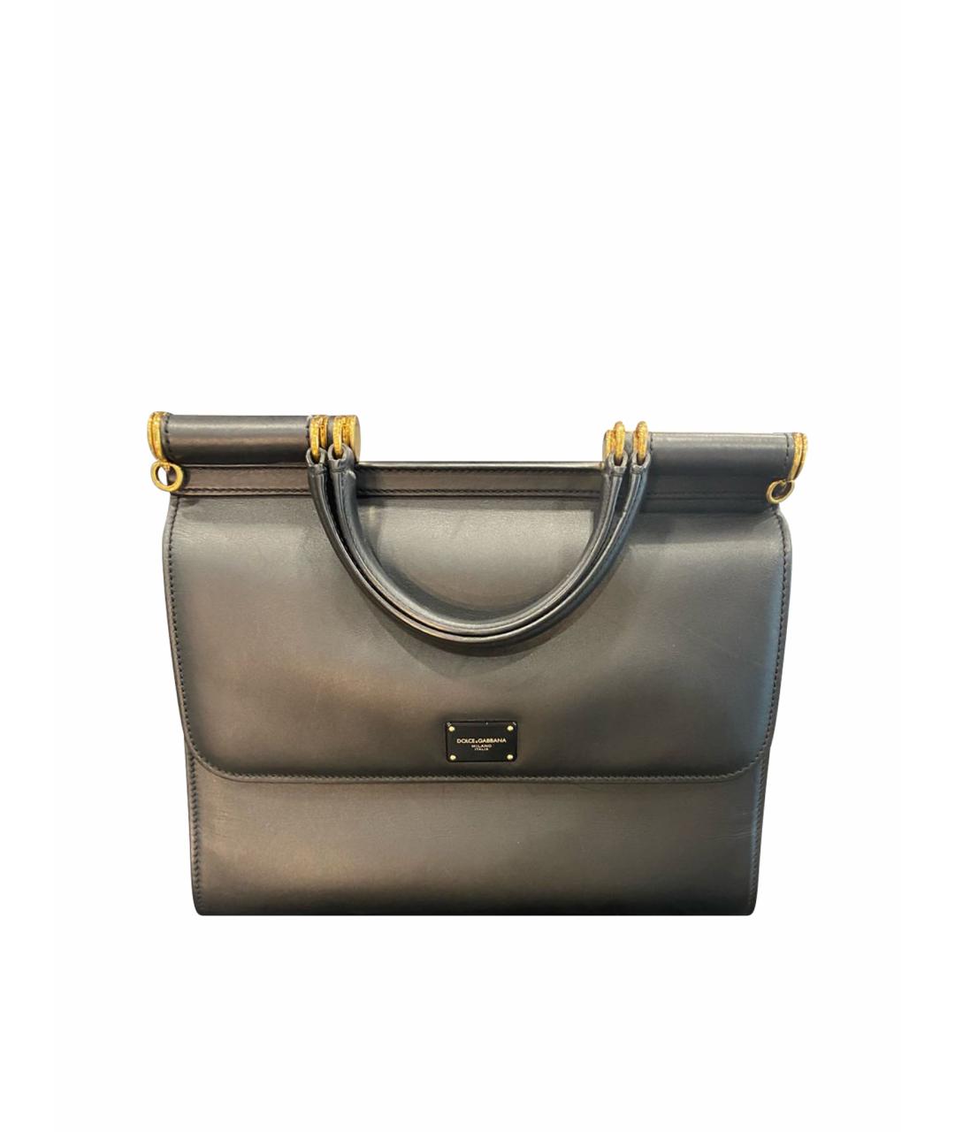 DOLCE&GABBANA Черная кожаная сумка через плечо, фото 1