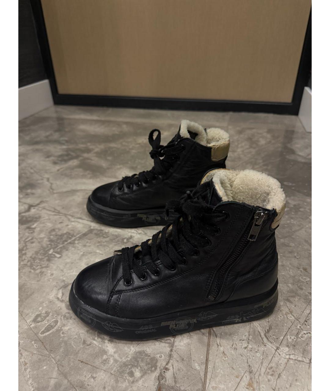 PREMIATA Черные кожаные кеды, фото 4