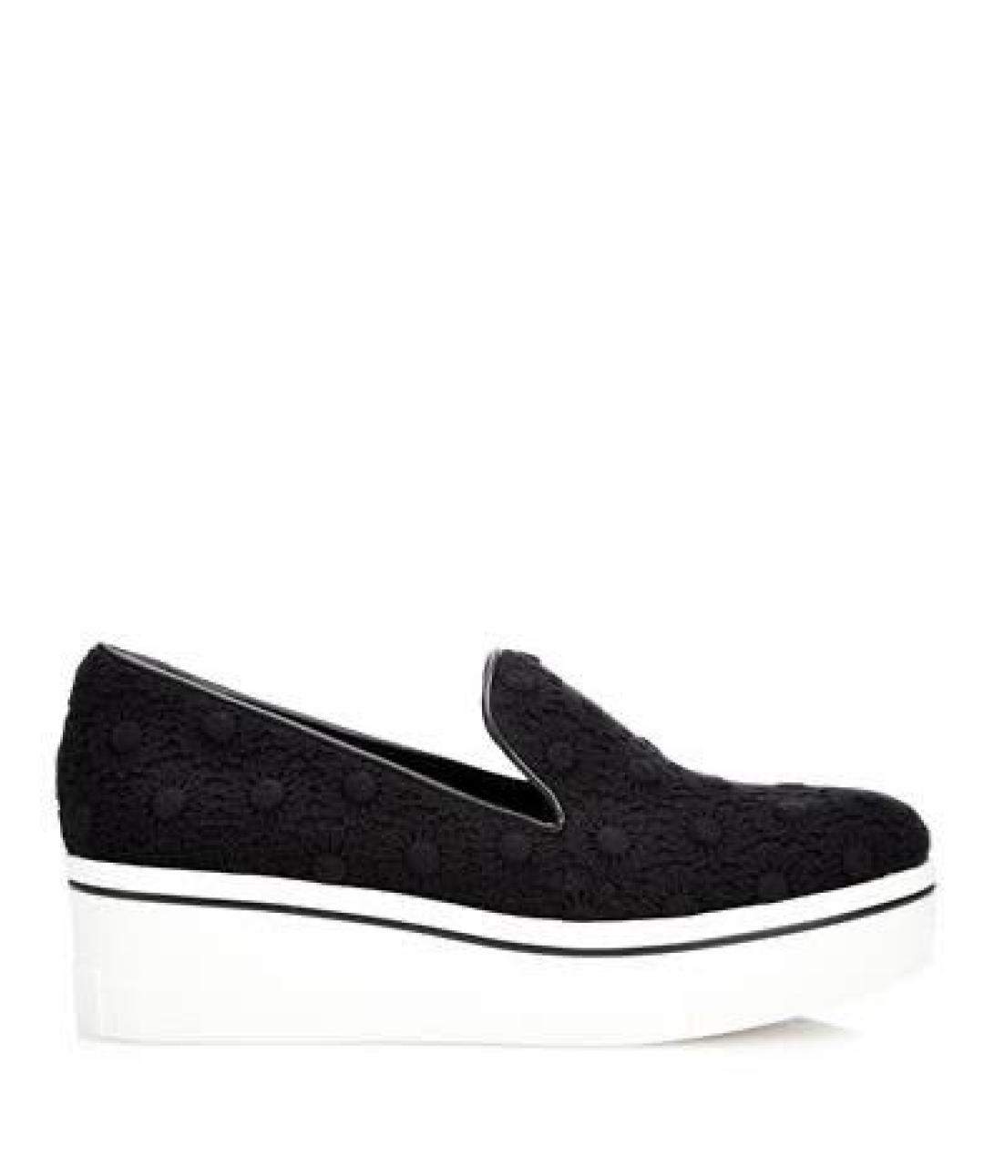 STELLA MCCARTNEY Черные текстильные лоферы, фото 1