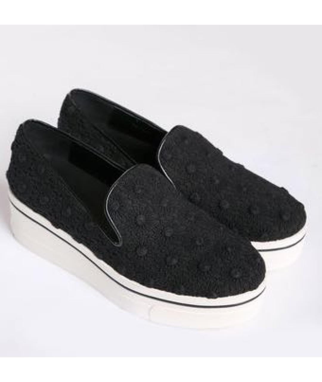 STELLA MCCARTNEY Черные текстильные лоферы, фото 3