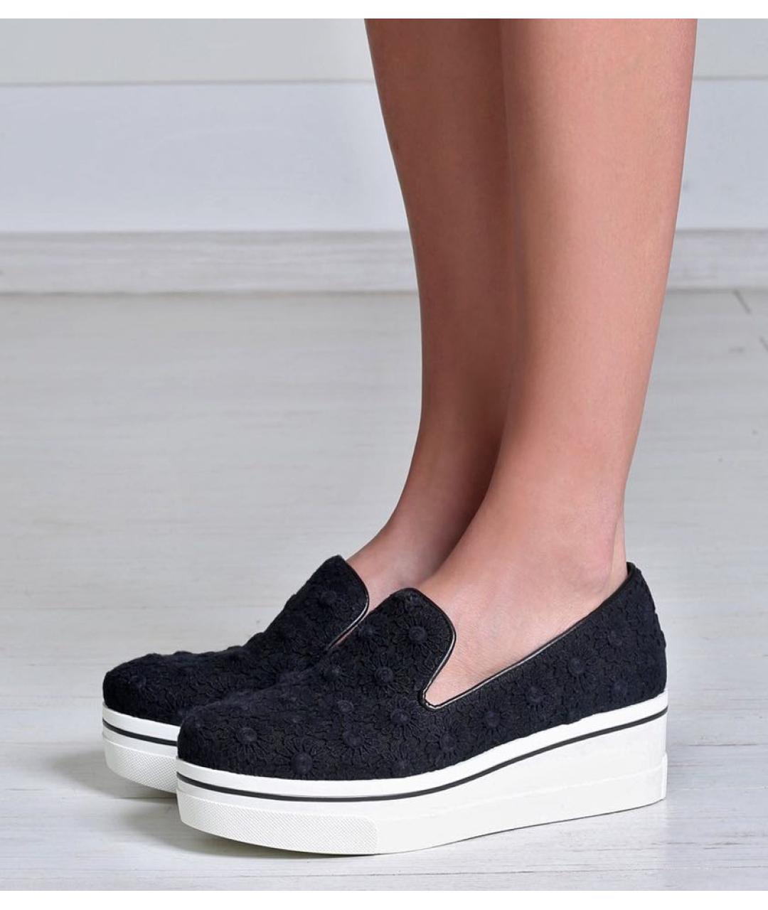 STELLA MCCARTNEY Черные текстильные лоферы, фото 2