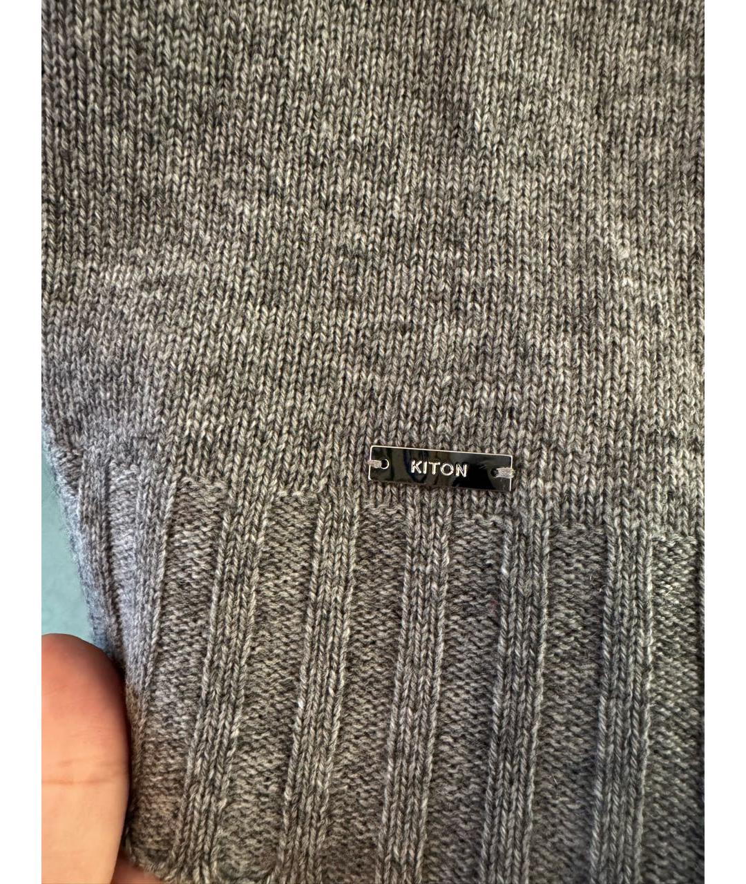 KITON Серый кашемировый джемпер / свитер, фото 4