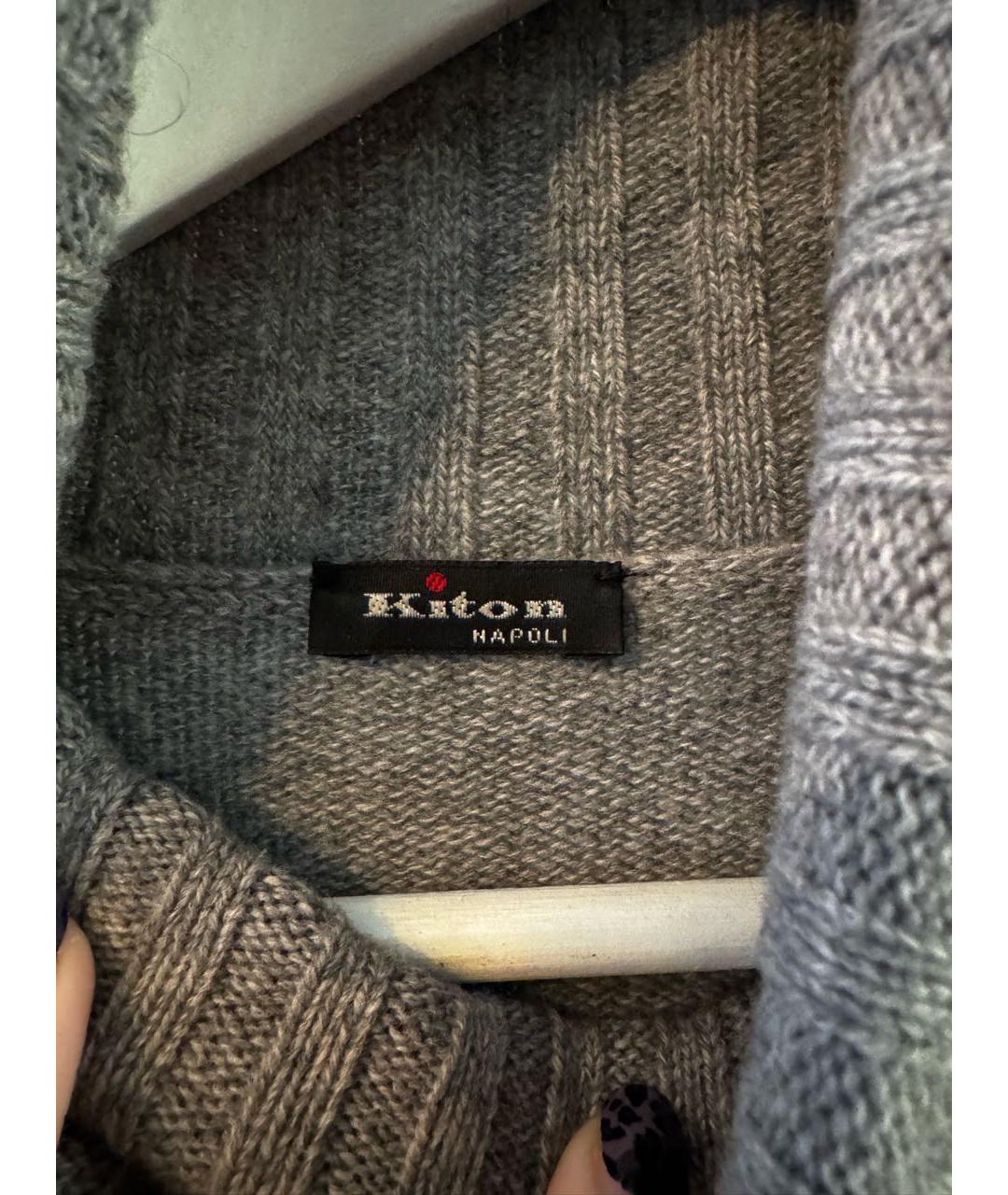 KITON Серый кашемировый джемпер / свитер, фото 3