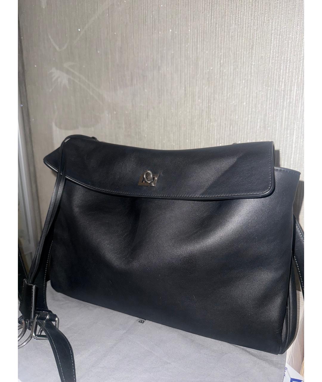 BALENCIAGA Черная кожаная сумка через плечо, фото 2