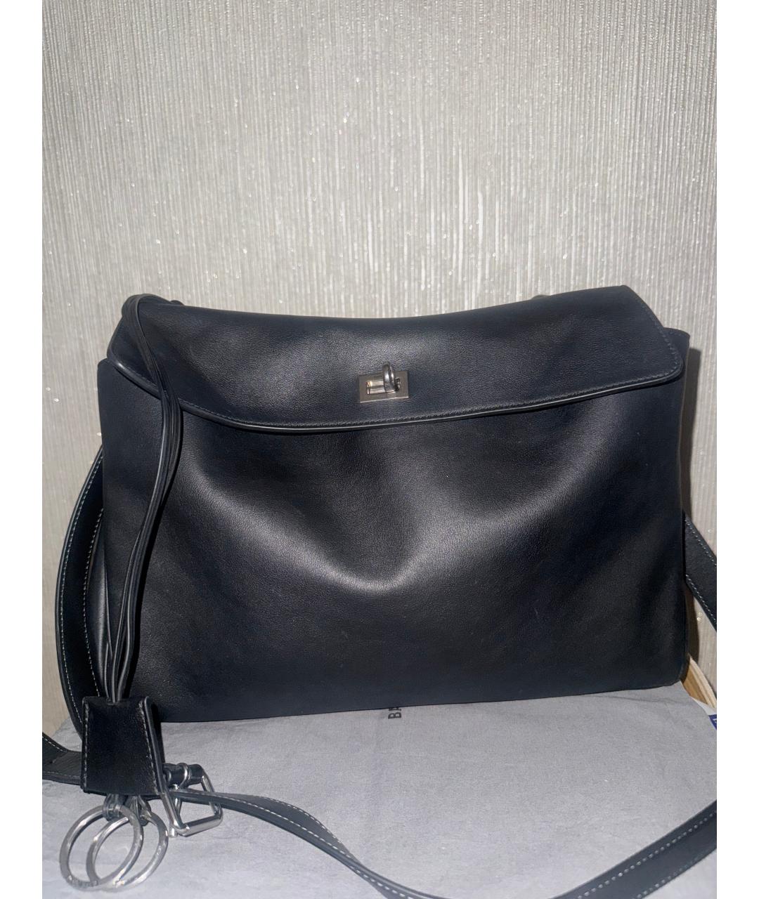 BALENCIAGA Черная кожаная сумка через плечо, фото 3