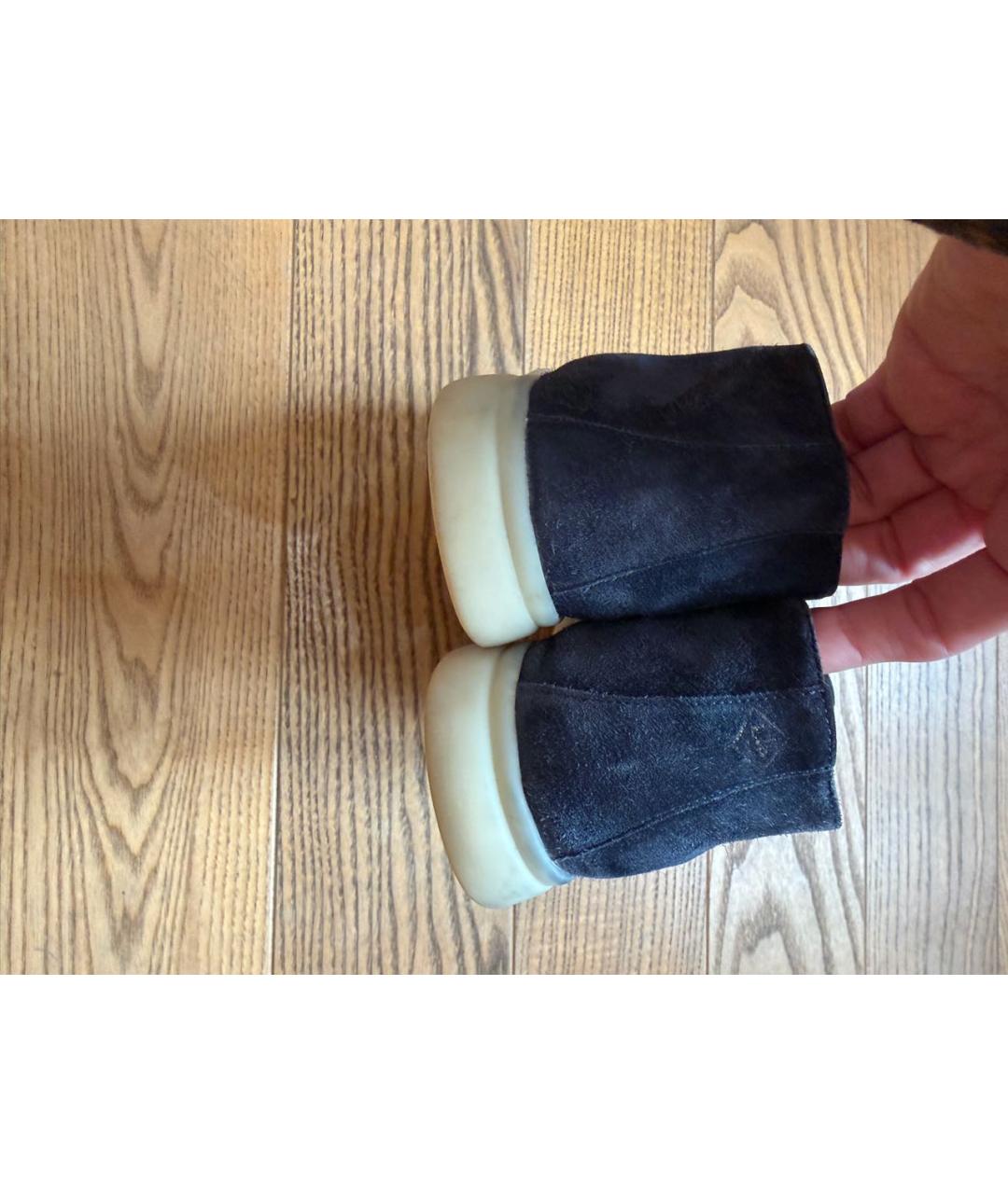 LORO PIANA Темно-синие замшевые лоферы, фото 3