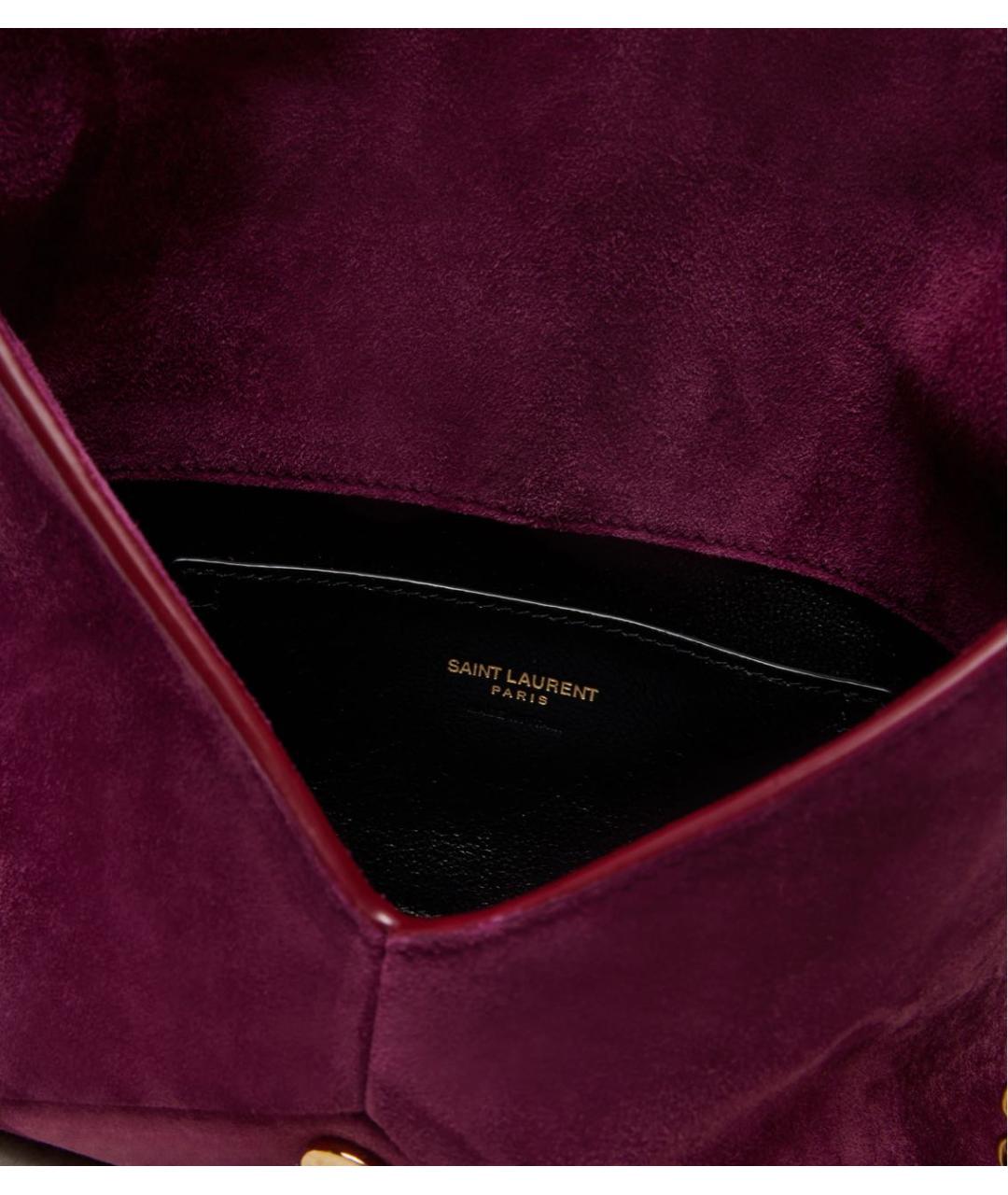 SAINT LAURENT Фиолетовая замшевая сумка через плечо, фото 4
