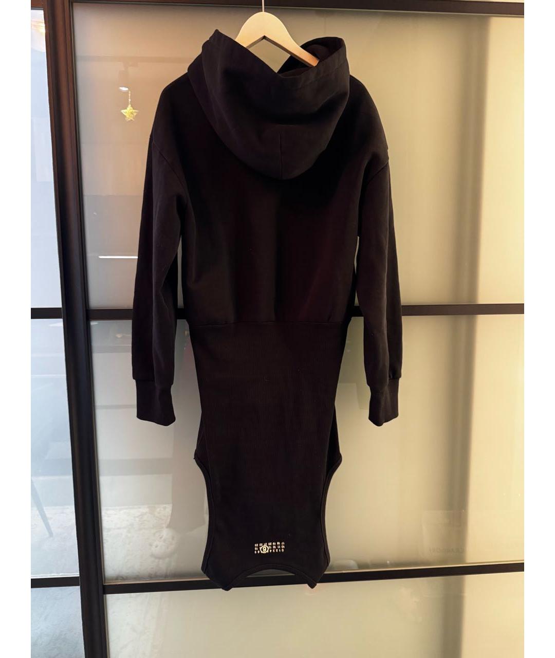 MAISON MARGIELA Черное хлопковое повседневное платье, фото 2