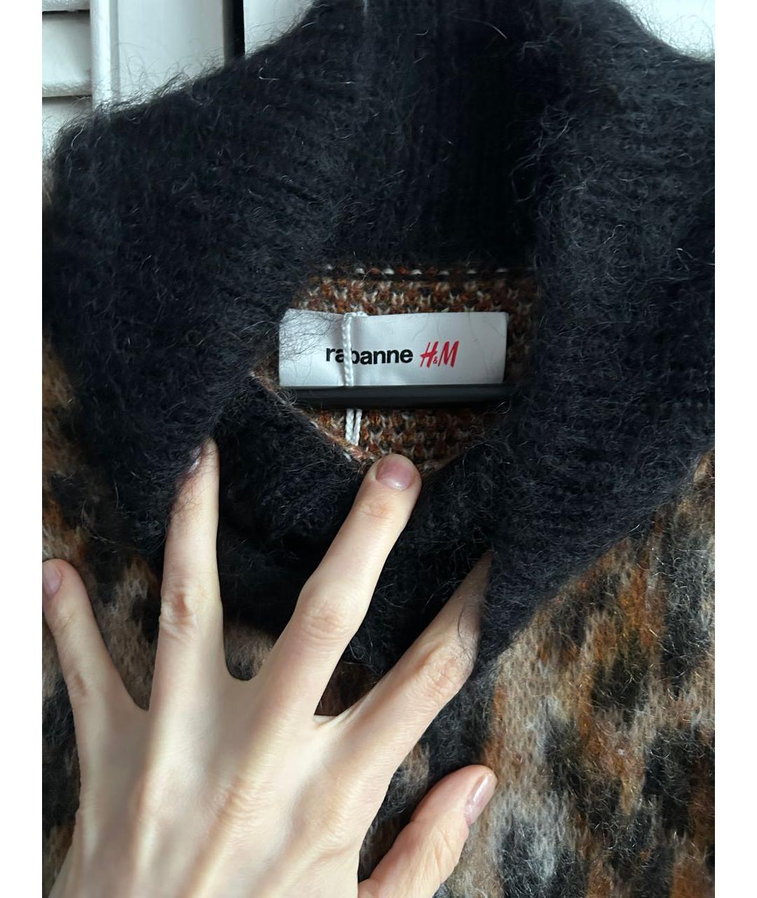 PACO RABANNE Коричневый шерстяной джемпер / свитер, фото 3