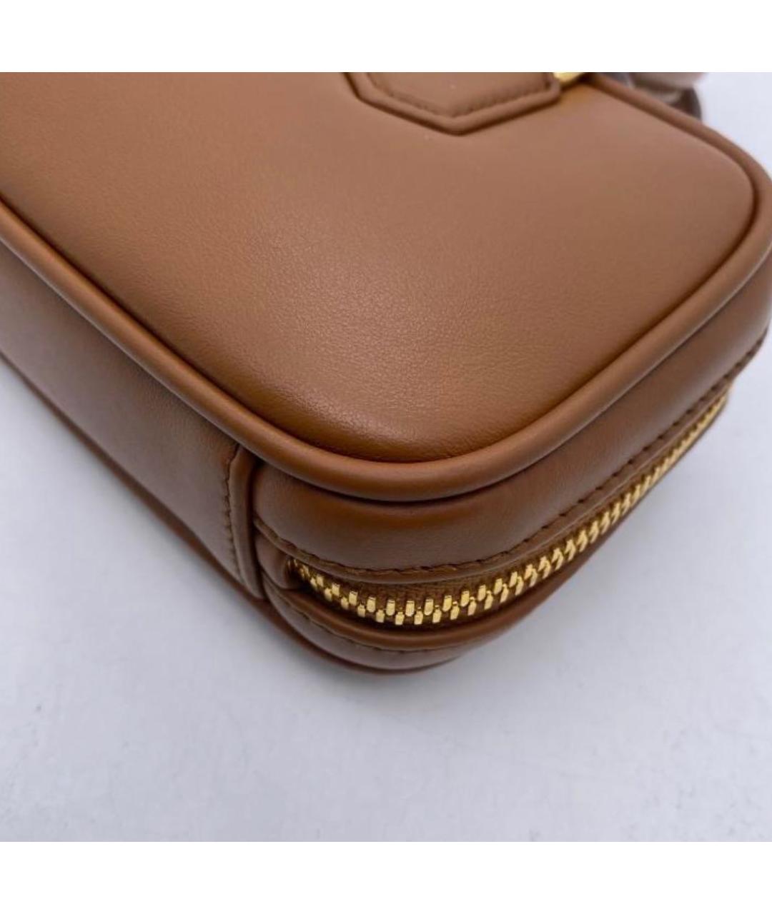 MIU MIU Коричневая кожаная сумка с короткими ручками, фото 8