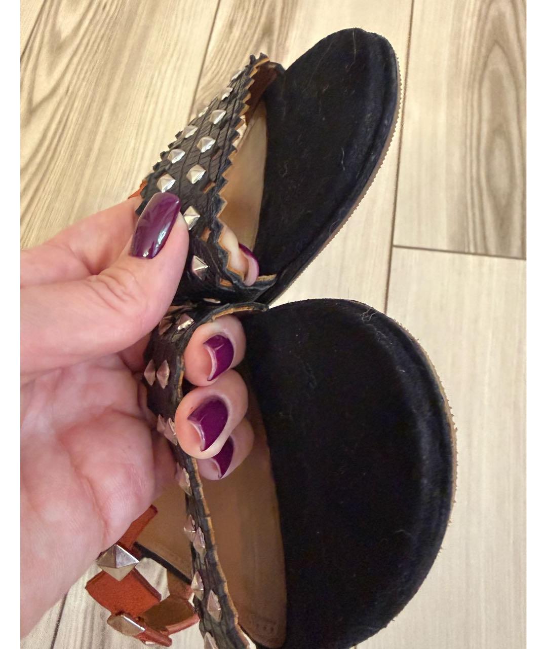 ALAIA Черные босоножки из экзотической кожи, фото 8