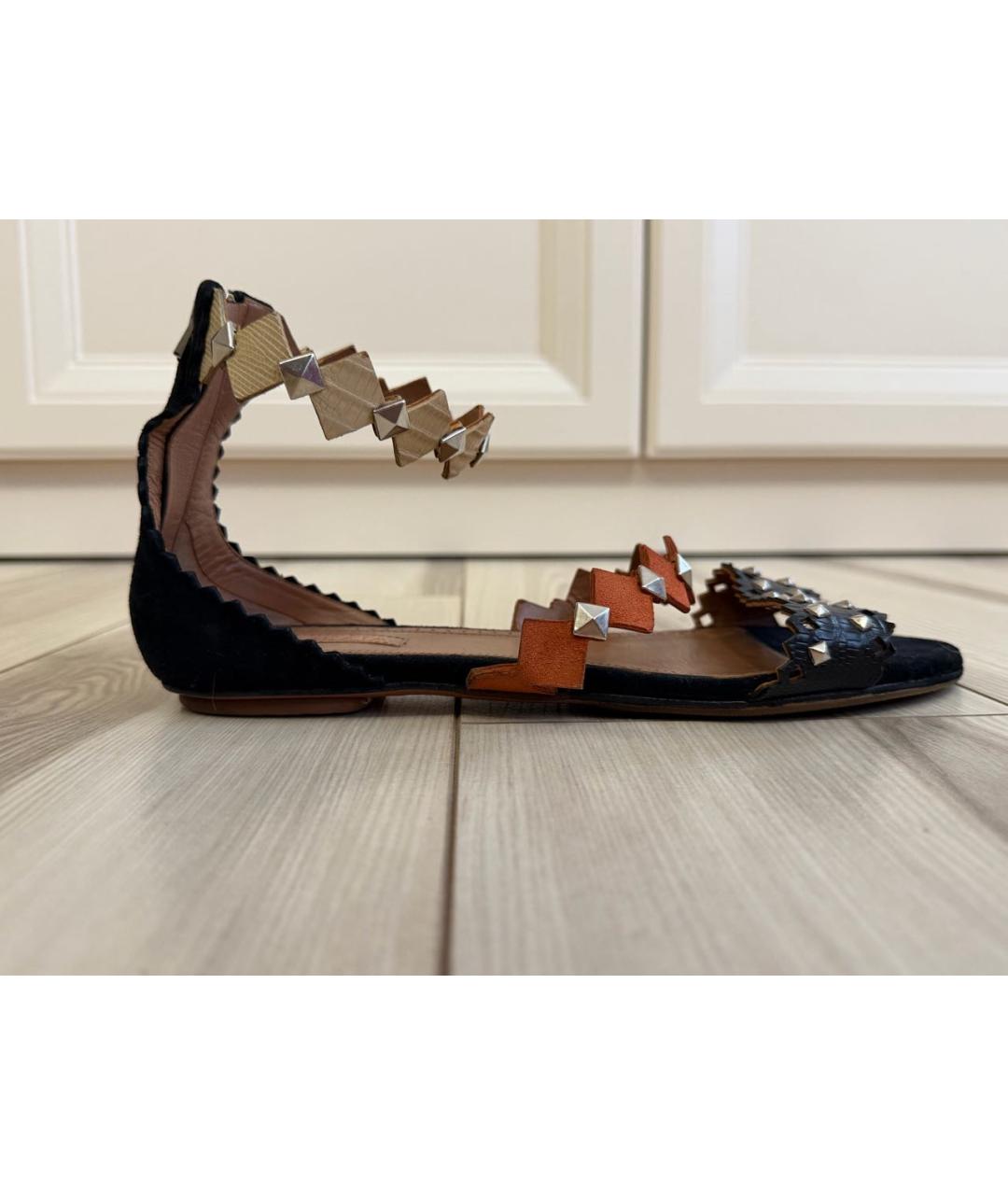 ALAIA Черные босоножки из экзотической кожи, фото 9